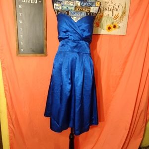 Jasmine Blue Prom Gown with Fitted Bodice
